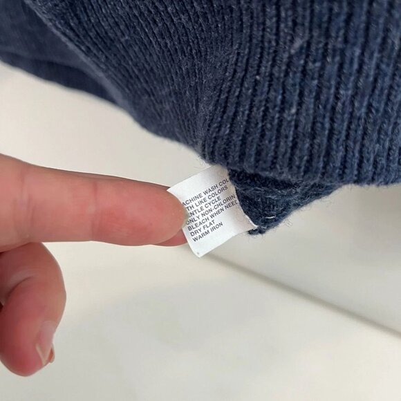 Gap Navy Blue Sweater Cotton Wool Blend Men's L - Picture 2 of 4